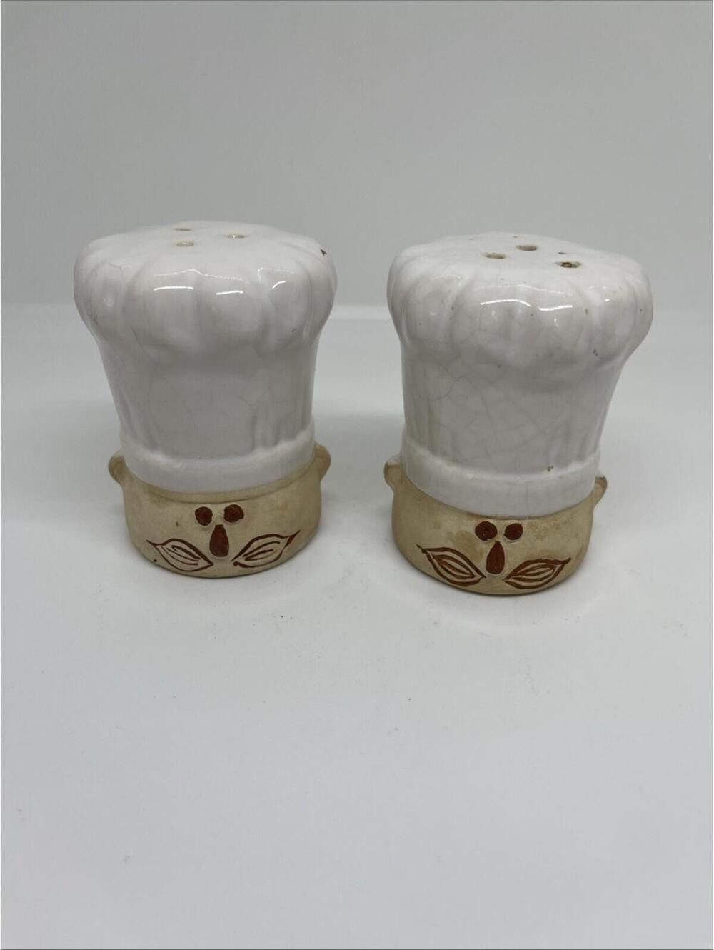 Vintage 1970s Le Chef Takahashi Salt and Pepper Set Shakers Pottery Art Glazed